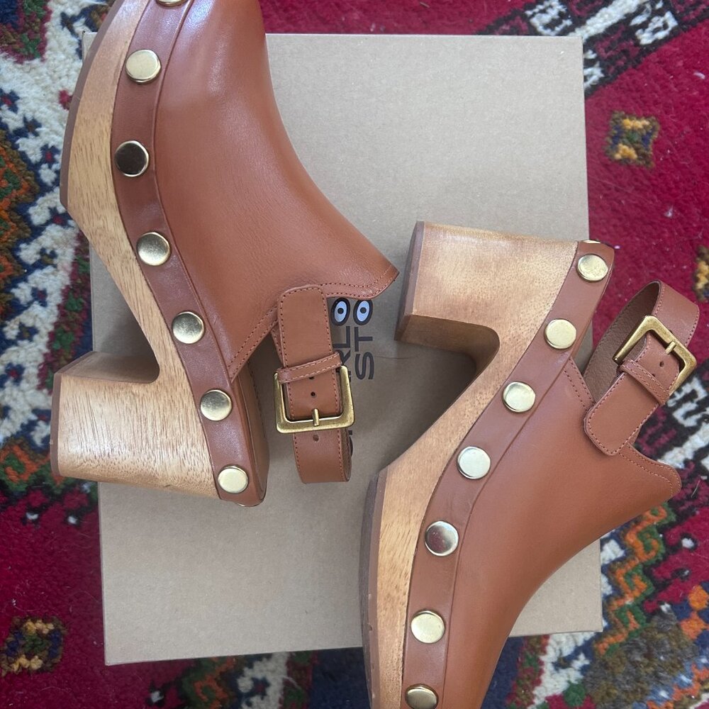 Charlotte Stone Hari Platform Slingback Studded Clog Size 8 NWT - Picture 7 of 11